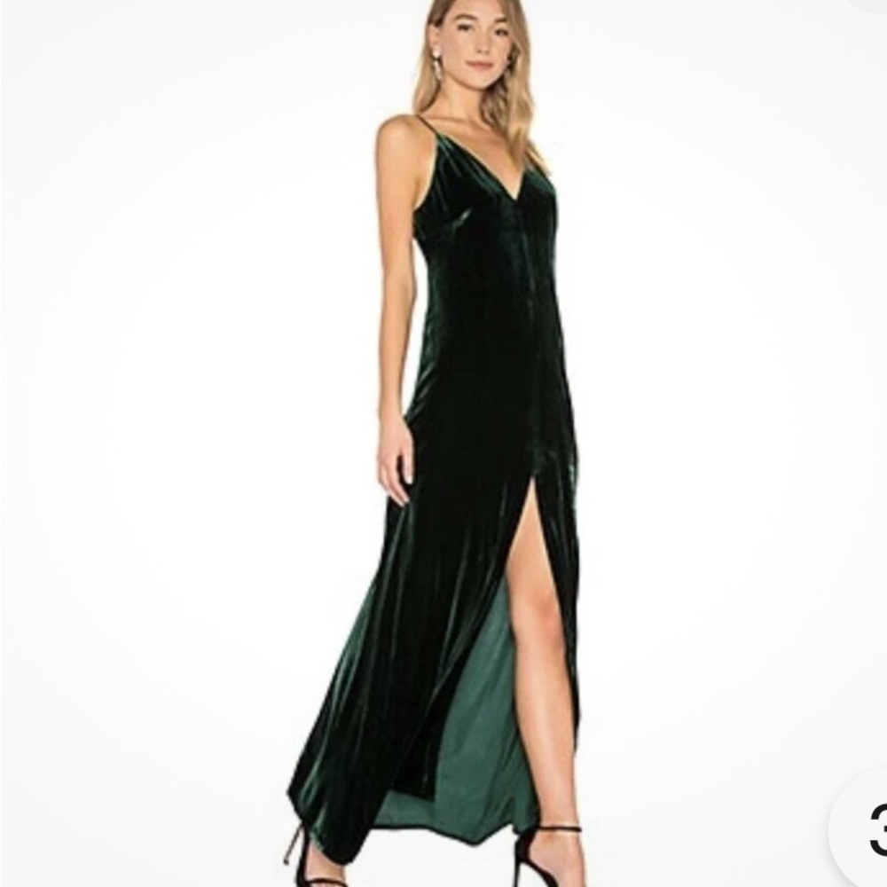 BCBGMaxAzria Black Slit Maxi Gown